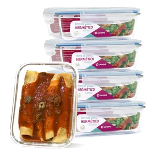 U4home Conjunto 5 Potes Vidro Hermético Mantimento Marmita 1040ml Cor Azul U4home Conjunto 5 Potes Vidro Hermético Mantimento Marmita 1040ml Cor Azul
