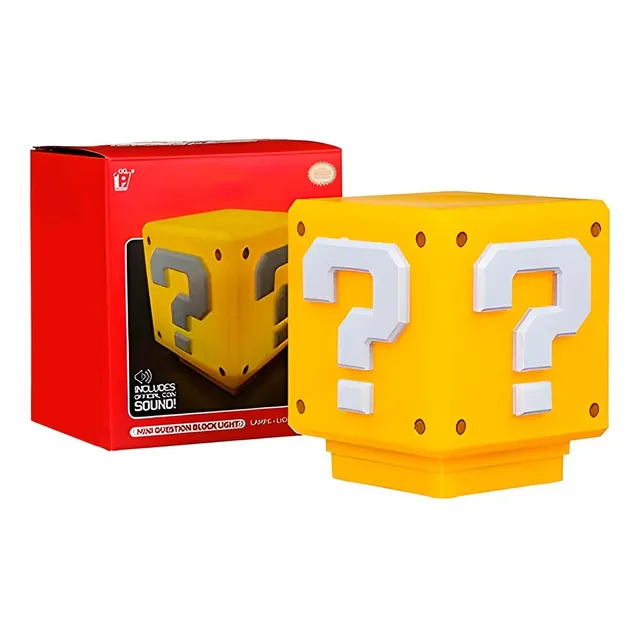 Lámpara Cubo De Super Mario Bros Con Luz Led + Sonido