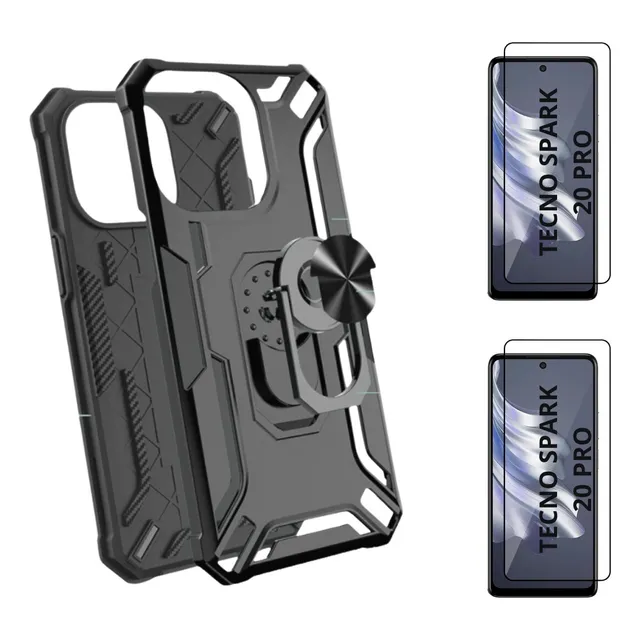 Case Bumper Para Tecno Spark 20 Pro + 2 Micas/ Funda 2 Pieza