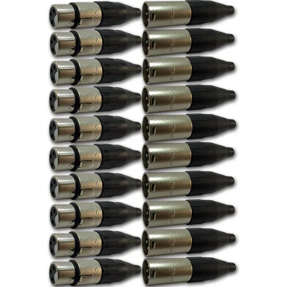 Kit 20 Conectores Xlr Macho/femea Canon Santo Angelo Sa2x