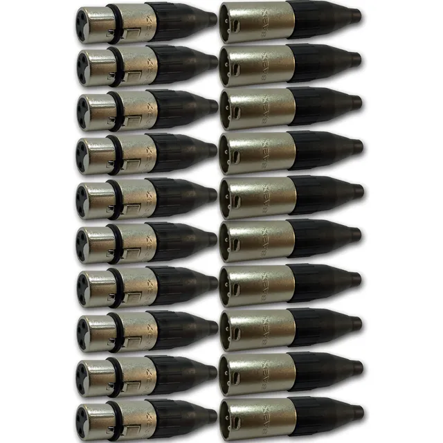Kit 20 Conectores Xlr Macho/femea Canon Santo Angelo Sa2x