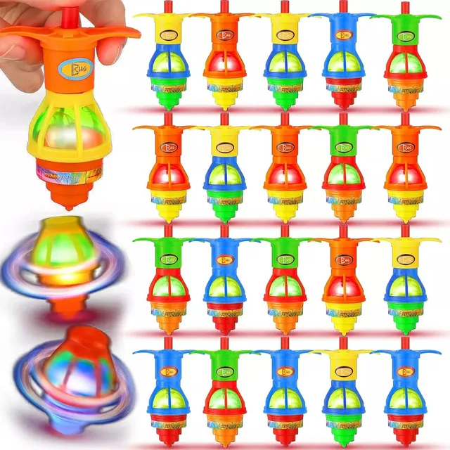 Pack 20 Trompos Con Luz Sorpresa Lanzador Cumpleaños Eventos