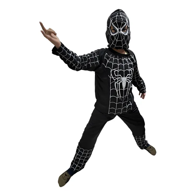 Disfraz Hombre Araña Con Mascara Spiderman Manga Larga