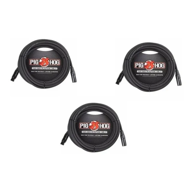 Pack De 3 Cables Microfono 9.15m Xlr-xlr Pig Hog Phm30