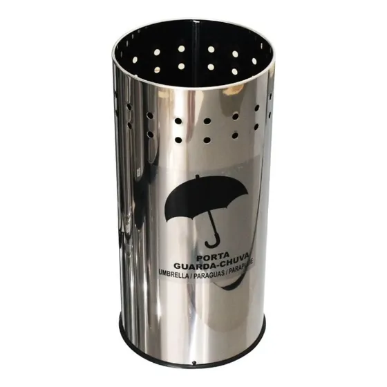 Cesto Porta Guarda Chuva Inox 25l Suporte C/ Recipiente Silk