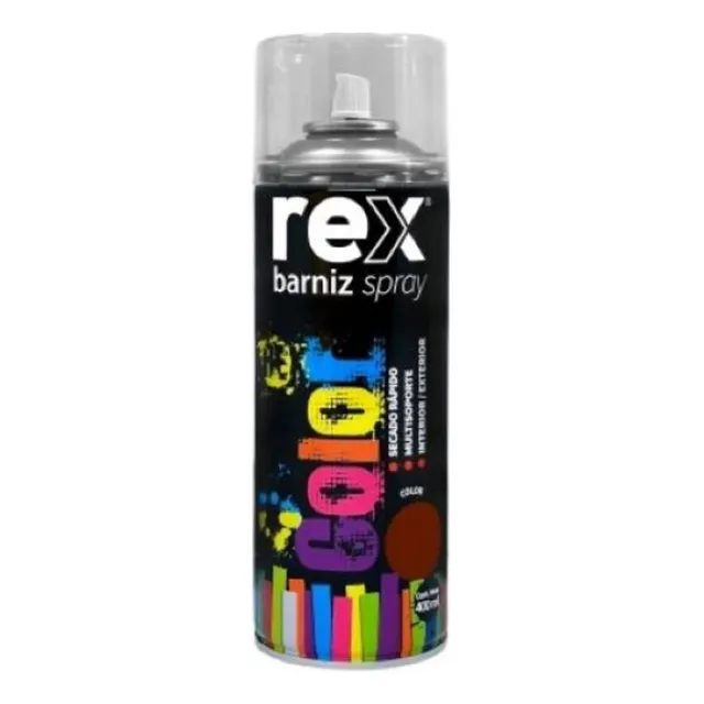 Barniz En Spray Acabado Profesional Secado Rápido Rex 400ml