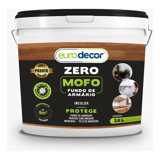 Verniz Zero Mofo Fundo De Armário 3,6 Litros Incolor Acabamento Brilhante