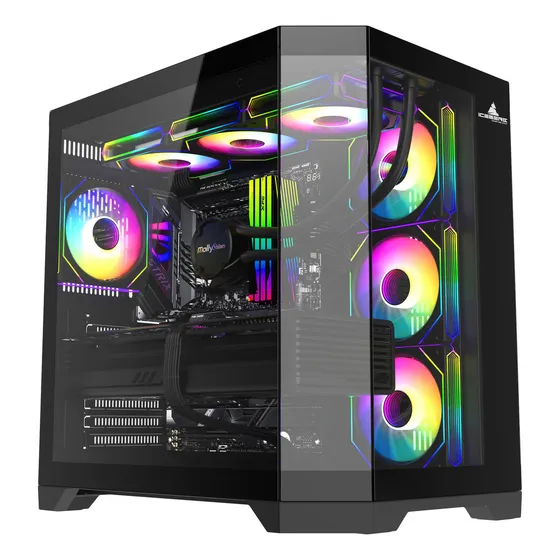 Chasis Iceberg Crystal Edge Negro X7 Fan Argb Maxi Infinity