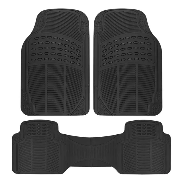 Tapete 3piezas Uso Rudo  Autos Y Camionetas Universal Negro