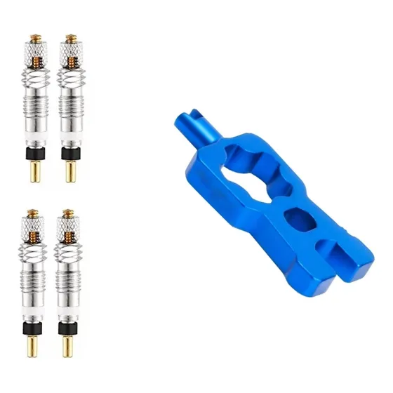 Chave Removedor De Válvula Presta Núcleo + 4 Núcleos Bike
