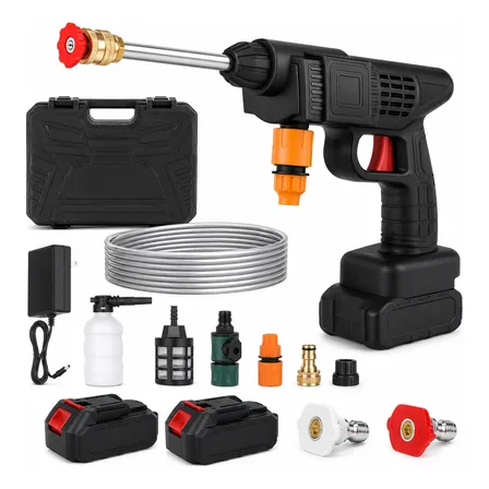 Lavadora A Jato De Alta Pressão Portátil Recarregáveel Preto Preto 127/220v 60hz