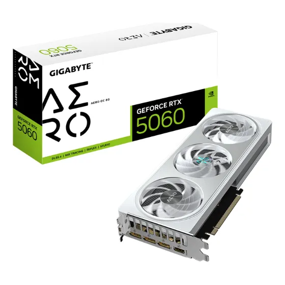 Placa De Video Gigabyte Rtx 5060 Aero Oc 8gb Gddr7 Blanco