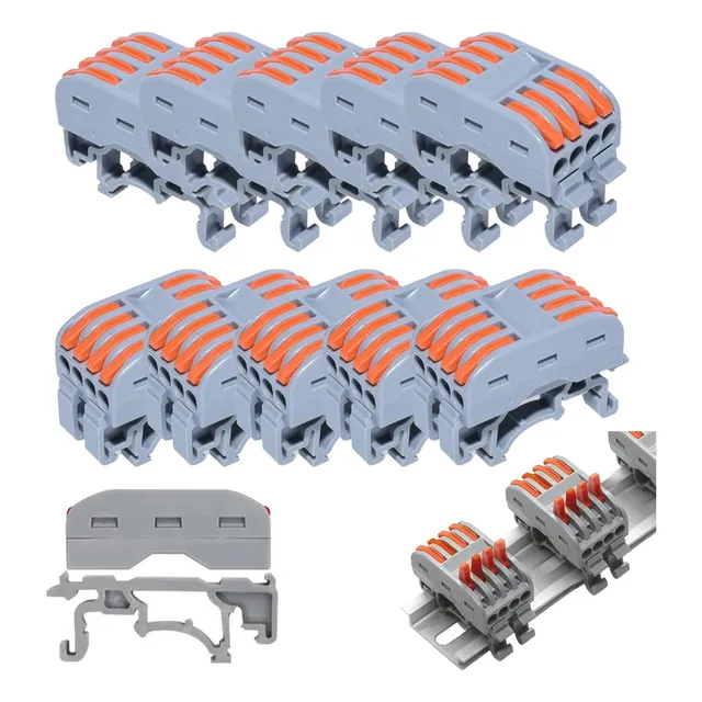 10 Pzs Conectores De Riel 4 Polos Doble Cabezal Para Pct-224