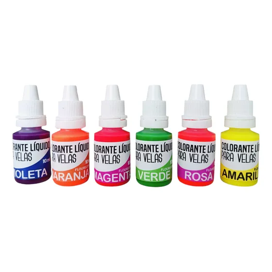 Colorante Liquido Para Hacer Velas De Cera Parafina Set X 6