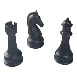 Estátua De Enfeite Com Conjunto De 3 Peças De Xadrez Estátua De Enfeite Com Conjunto De 3 Peças De Xadrez