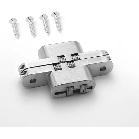 Bisagra Invisible Oculta Para Puerta 25mm Cromo Satín