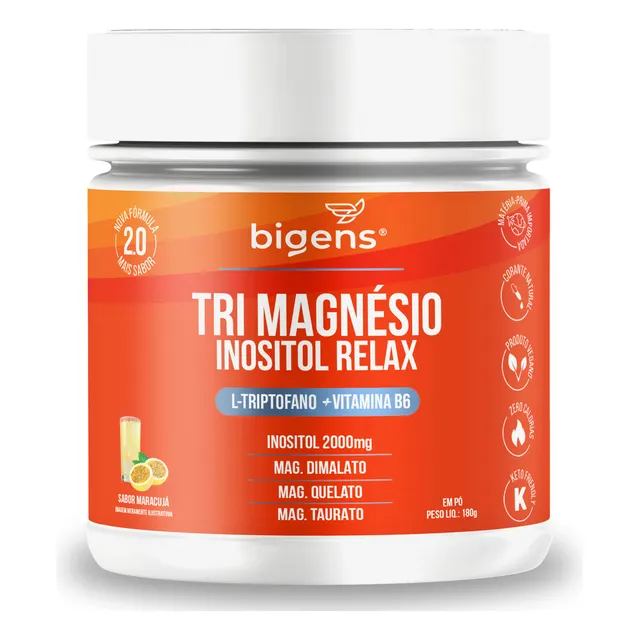 Tri Magnésio Inositol Relax, Triptofano + B6 180g, Biogens