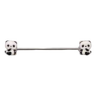 Piercing Industrial Oso Panda Doble Arete Transversal Panda Piercing Industrial Oso Panda Doble Arete Transversal Panda