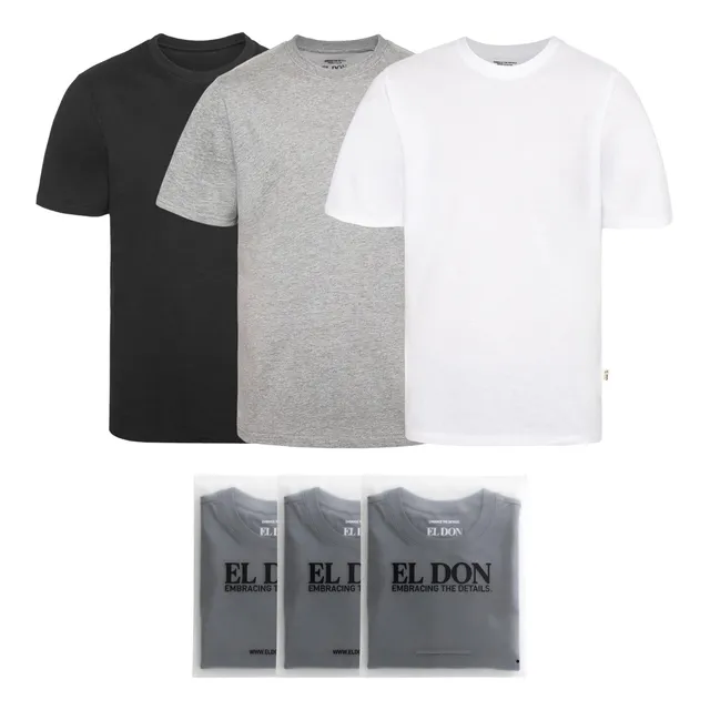 Pack X3 Remeras Básicas Slim El Don Hombre Algodón