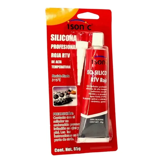 Sellador De Silicona Profesional Rtv Rojo / Alta Temperatura