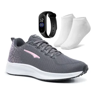 Kit TĂȘnis Feminino De Caminhada Academia C/ RelĂłgio E Meia Kit TĂȘnis Feminino De Caminhada Academia C/ RelĂłgio E Meia