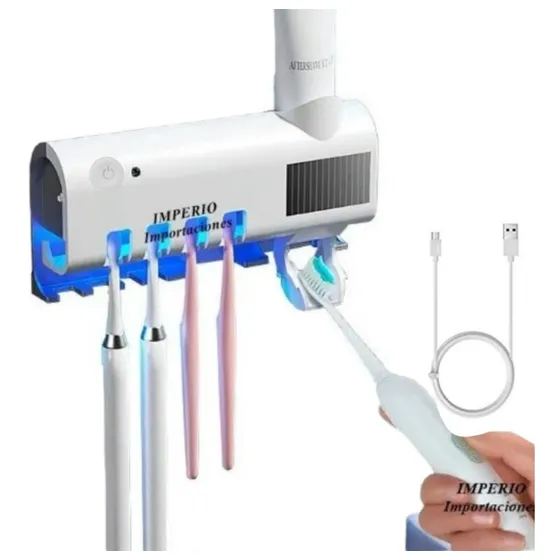 Dispensador Pasta Dental Porta Cepillo Esterilizante Uv
