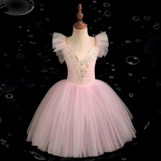 Collants De Balé Infantil Para Meninas, Saia De Tule Com Gli