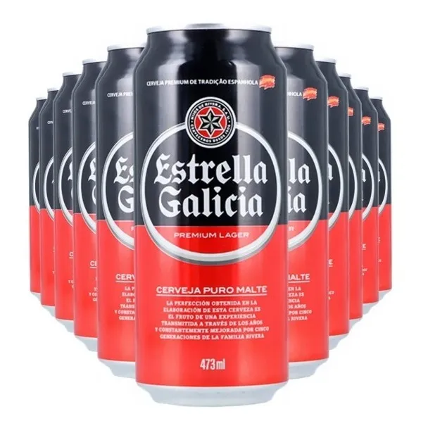 Cerveza Estrella Galicia Lata 473 Ml X 24 Unidades