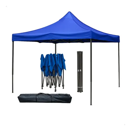 Gazebo Barraca Tenda Camping Praia Garagem Feira Teto 3x3 Mt Cor Azul
