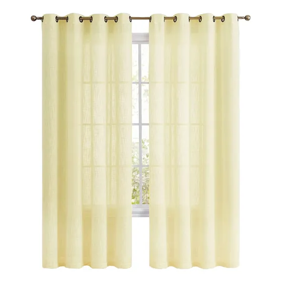 Cortina Casatua Velo Lino Color Amarilla Medidas 220 cm alto x 140 cm ancho