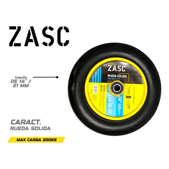 Rueda Solida Carrucha / Carretilla 14 PLG Zasc