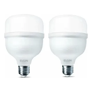Kit 2 LĂąmpadas Super Bulbo Alta PotĂȘncia Led 50w 6500k Elgin Luz Branco-frio 127/220v Kit 2 LĂąmpadas Super Bulbo Alta PotĂȘncia Led 50w 6500k Elgin Luz Branco-frio 127/220v