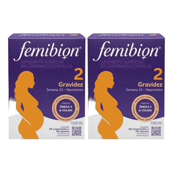 2 Caixas Femibion Fase 2 Com 28 Comprimidos E 28 Cápsulas Cd