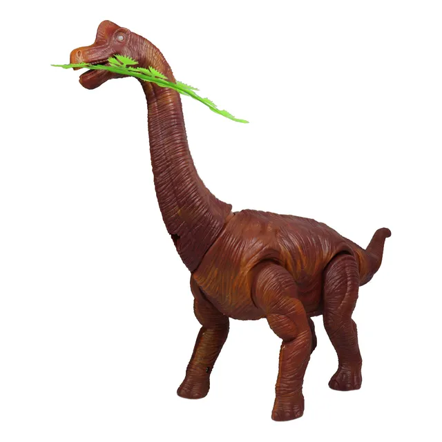 Juguete Dinosaurio Cuello Largo Con Luz Sonido Y Huevos Café