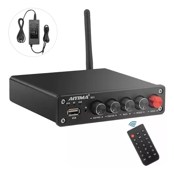 Amplificador B01 2.1 200w Bluetooth Subwoofer Aux Rca