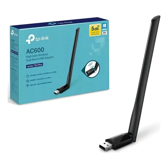 Adaptador De Red Usb Wifi Dual Band Ac600 Tp Link T2u Plus