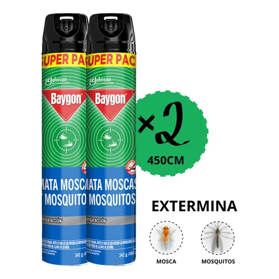 Elimina Moscas Y Mosquitos Baygon 391 G - Pack X2