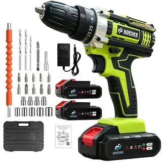 Furadeira Eletrica Parafusadeira Multifuncional Mandril Sem Fio Com 2 Baterias 1850rpm Reversa Completo Profissional Ferramentas Em Adeske