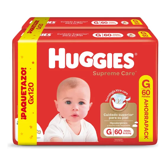 Pañales Huggies Máxima Proteção sin género GPañales Huggies Máxima Proteção sin género G x 120 unidades