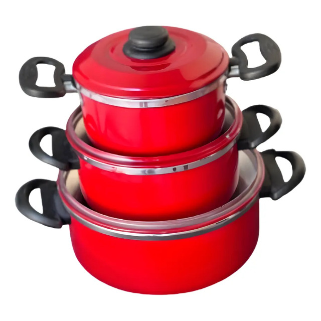 Kit 3 cacarolas com tampas