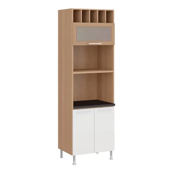 Paneleiro Ditália Aspen 2 Fornos 2pt 1pt Vd Cvbr Cd-331 Cozy Cor Carvalho/Branco