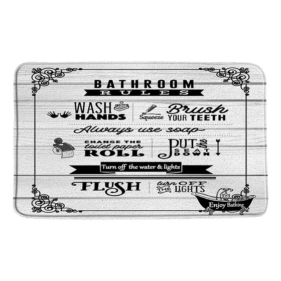 Tapete Baño Regla Cita Divertida Tablon Rustico Decoracion X