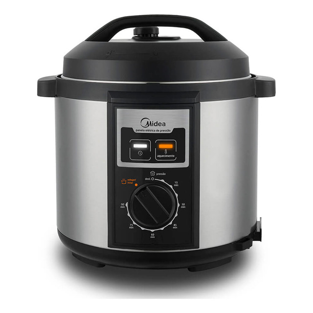 Panela De Pressão Elétrica 6 L Mecânica Inox Midea Panela De Pressão Elétrica 6 L Mecânica Inox Midea