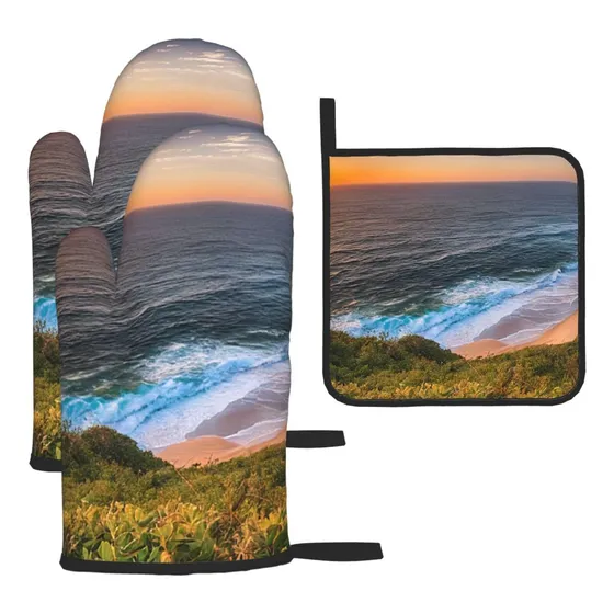 Ireland Sunset Seascape Guante Horno Resistente Al Calor