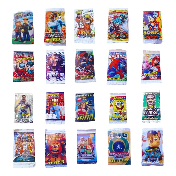 Kit 200 Cards Sortidos Promocao = 50 Pacotes Bater Bafo 