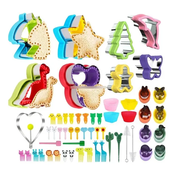 Set Cortadores Selladores Moldes Sándwiches Frutas Loncheras