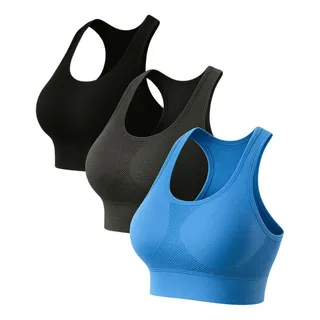 Kit 3 Tops Com Bojo Esportivo Fitness Academia Yoga Academia Kit 3 Tops Com Bojo Esportivo Fitness Academia Yoga Academia