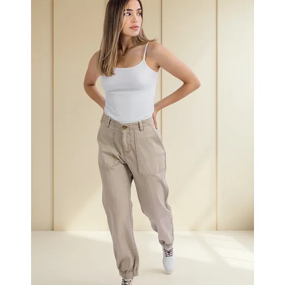 Pantalón Cargo Para Dama Ufo Nolita Beige Super Oferta