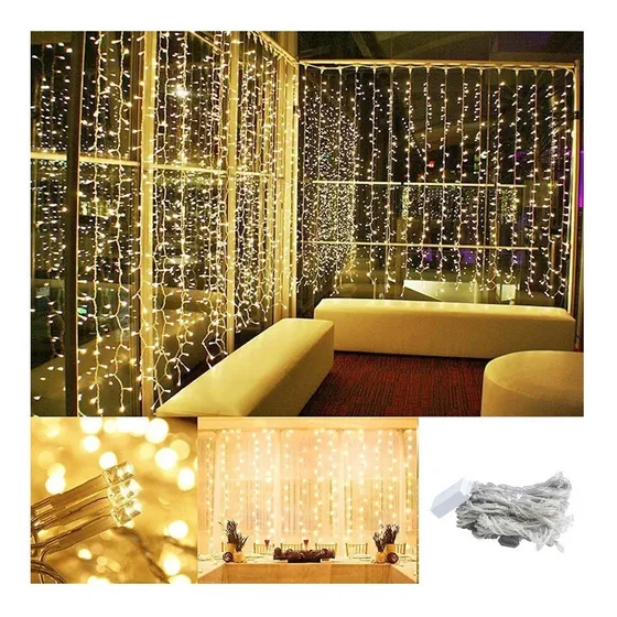 Cortina Luces Led 16 Tiras 4x2 Mts 220v Interconectable