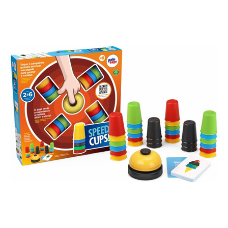 Jogo Speed Cups Copinhos Coloridos Cartas Cores Brinquedo Jogo Speed Cups Copinhos Coloridos Cartas Cores Brinquedo